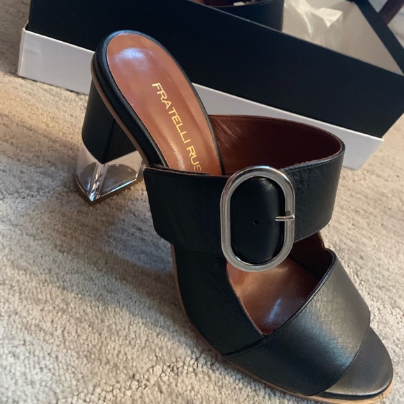 Black mule with lucite heel - Picture 4 of 6